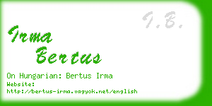 irma bertus business card